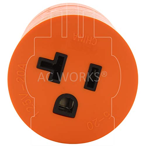 AC WORKS [ADL1430520] Locking Adapter L14-30P 30Amp 125/250Volt 4-Prong Male Plug to 5-15/20R Regular Household 15/20Amp Female Connector - Image 4
