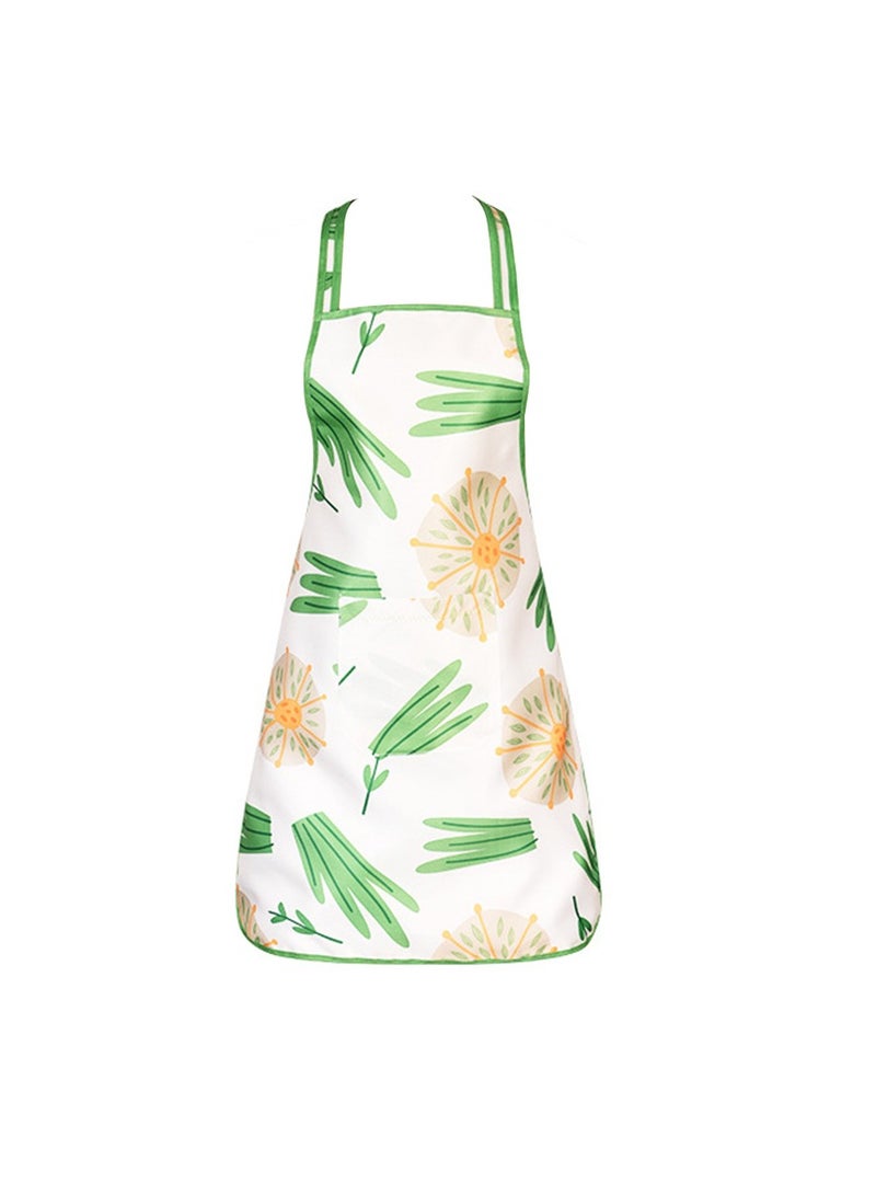 Yuwell Polyester Cooking Apron Adjustable Kitchen Apron Soft Waterproof Stainproof Chef Apron With Pocket For Women And Men Oil Proof Apron Artsy Leafy  - Image 1