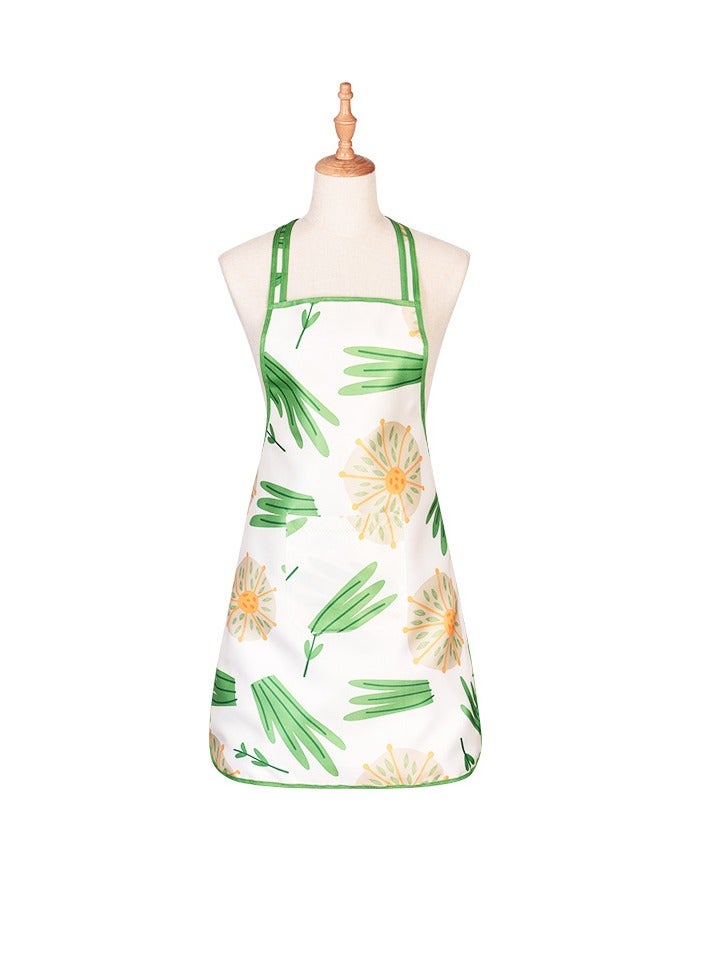 Yuwell Polyester Cooking Apron Adjustable Kitchen Apron Soft Waterproof Stainproof Chef Apron With Pocket For Women And Men Oil Proof Apron Artsy Leafy  - Image 2