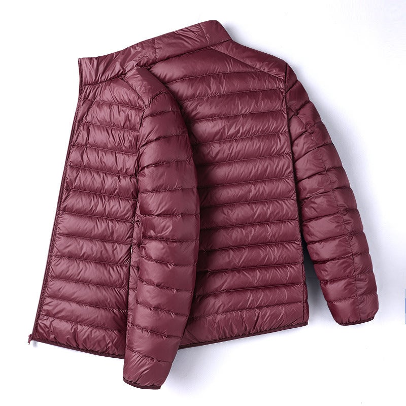 Special Offer Lightweight Unisex Down Jacket for Men wine red [stand collar cotton-padded jacket]]
