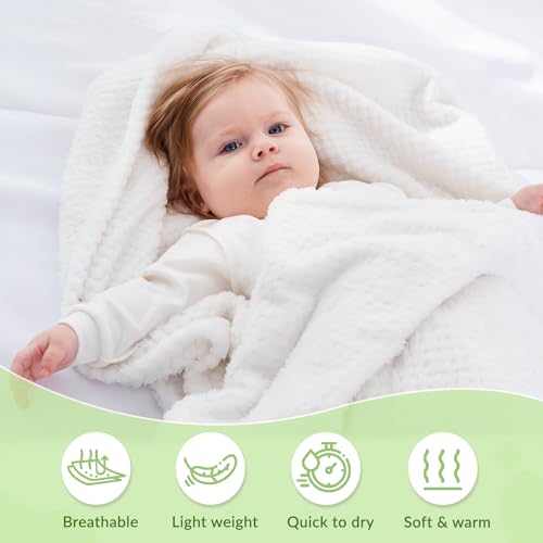 Mee Mee Ultra Soft Plush | Lightweight & Super Comfortable Baby Blankets | Swaddle for Infant & Toddler | Multipurpose | Breathable | Double Layred 2 Years | White | 75X100 CM - Image 3