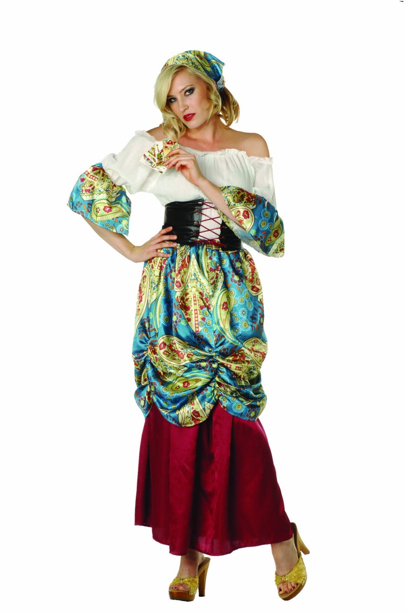 RG Costumes Women's Esmeralda, Burgundy/Blue/Cream/Multi, Large/8-10 - Image 3