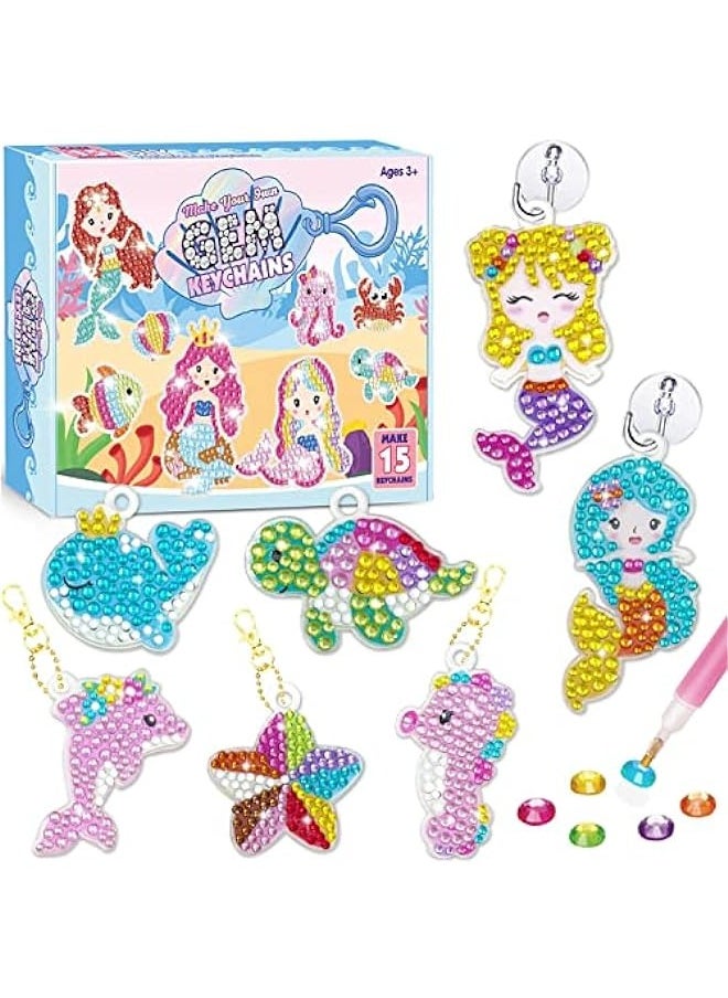 Arts and Crafts Diamond Painting Kit for Kids - Make Your Own Gem Keychains - Acrylic Paint by Number - DIY Keychain Crafts for Girls and Boys Ages 3-12 (Mermaid) - pzsku/Z285804B7E7C1D73D55FFZ/45/_/1713872702/73cb8ace-3181-4999-b991-6728d9304eb7