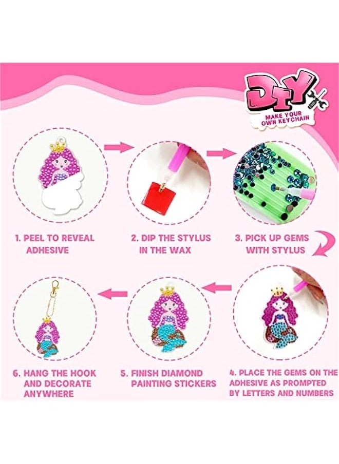 Arts and Crafts Diamond Painting Kit for Kids - Make Your Own Gem Keychains - Acrylic Paint by Number - DIY Keychain Crafts for Girls and Boys Ages 3-12 (Mermaid) - pzsku/Z285804B7E7C1D73D55FFZ/45/_/1713872822/60ef9387-75ed-4b62-893d-fe8a2aa5bd91