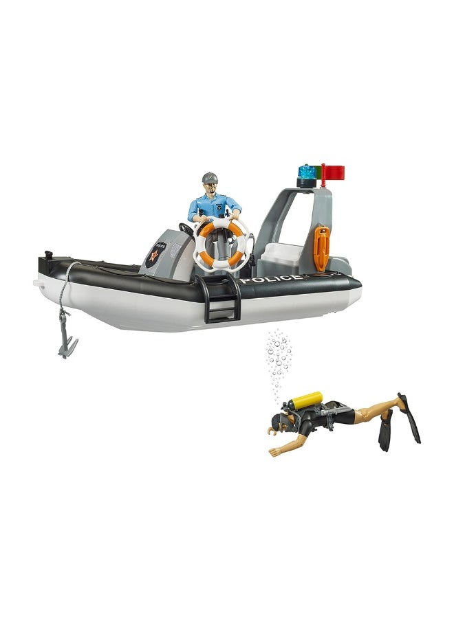 Bruder Police Boat With Figures  - Image 2