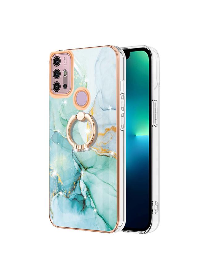 S-TOP Case For Motorola Moto G30/G20/G10/G10 Power Electroplating Marble Pattern IMD TPU Shockproof Phone Case with Ring Holder - Image 2