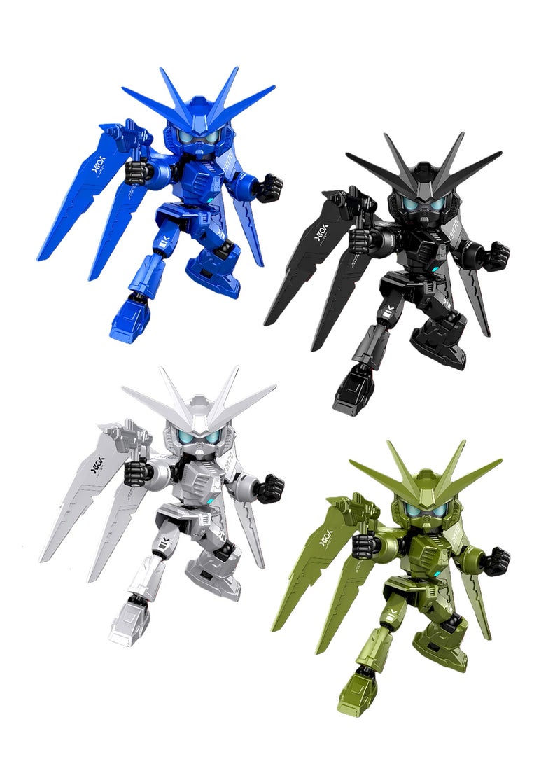 Splendors Multi-joint Figure Toys Flexible Joints Action Figure Assembling Toy Robot Puppet Knickknacks Creative Toys Pack of 4 For Children Kids Perfect Gift (Not Finished Product, Need to Assemble) - Image 1