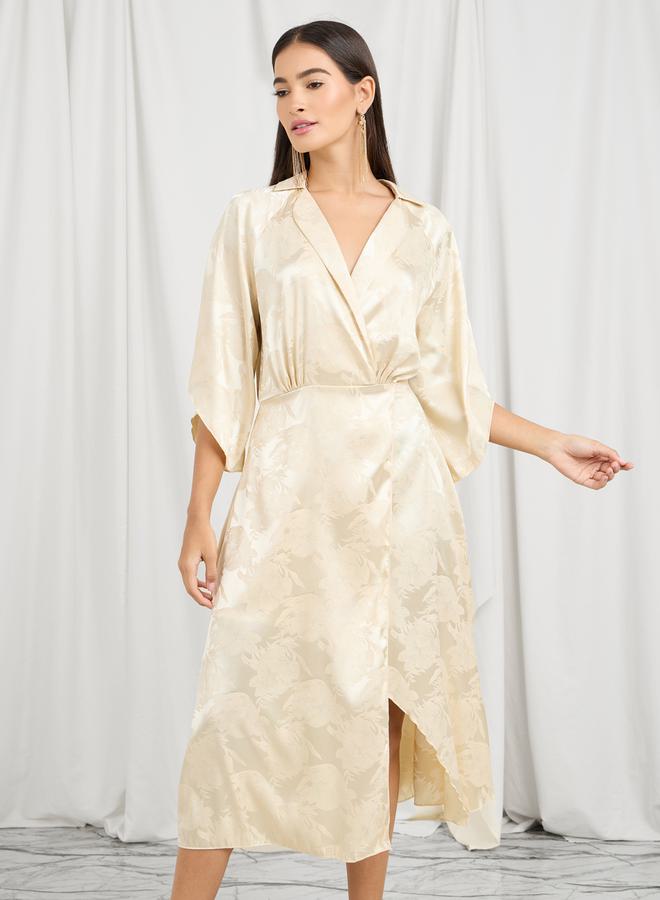 Styli Floral Satin Midi Dress  - Image 2