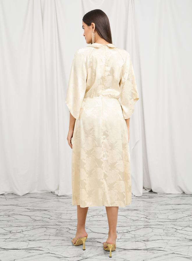 Styli Floral Satin Midi Dress  - Image 4