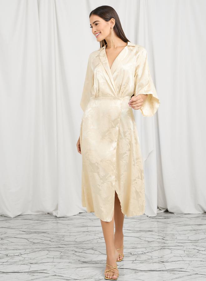 Styli Floral Satin Midi Dress  - Image 1