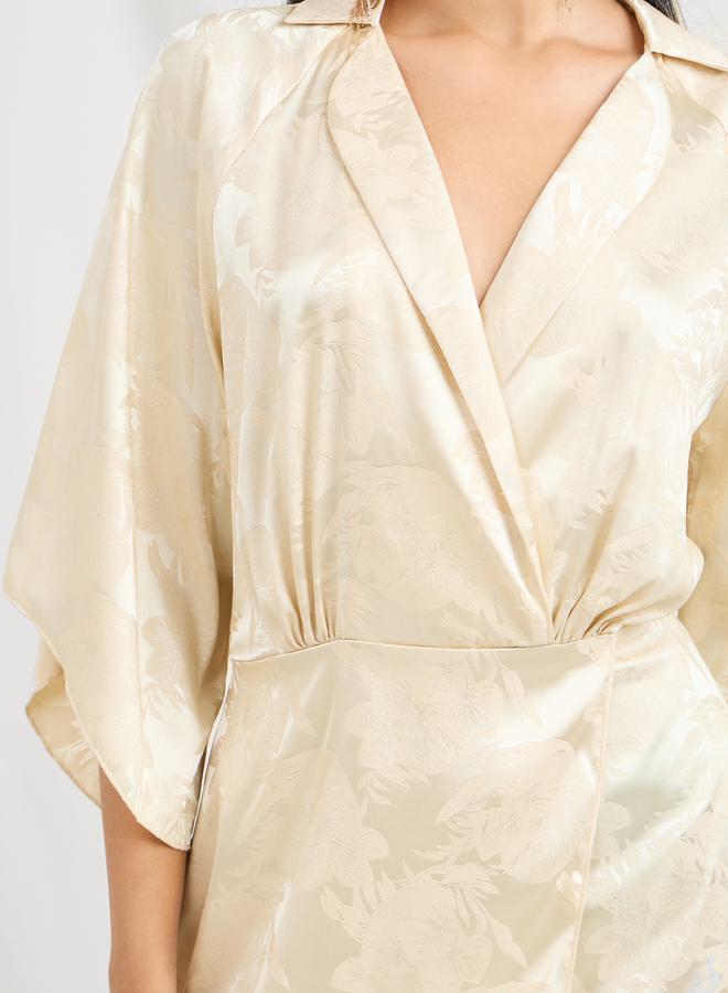 Styli Floral Satin Midi Dress  - Image 3