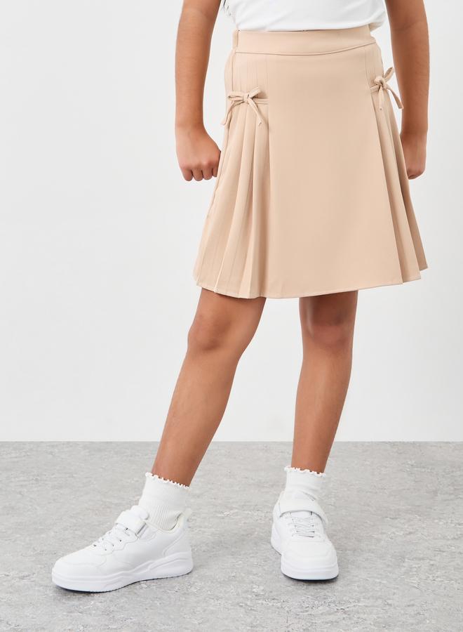 Styli Plain Polo T-Shirt and Pleated Skirt Set - Image 4