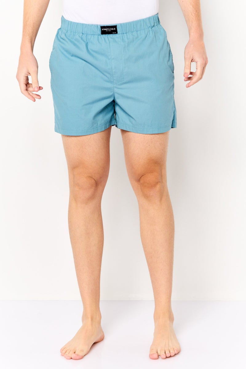 Kenneth Cole Men Brand Logo Underwear Boxer, Aqua Blue - Image 1