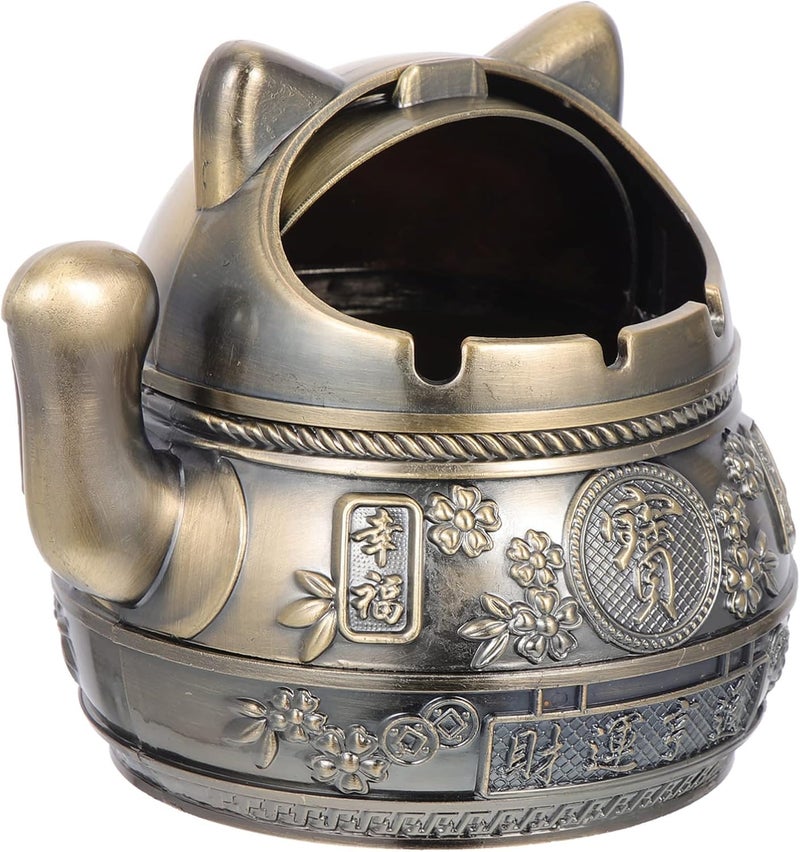 cheekyglo Creative Ashtray Lucky Cat Cigar Ashtray Cigarette Art Decorative Maneki Neko Figure Cute Animal Ash Tray Holder Table Home Bar Car Decor for Smokers - Image 1