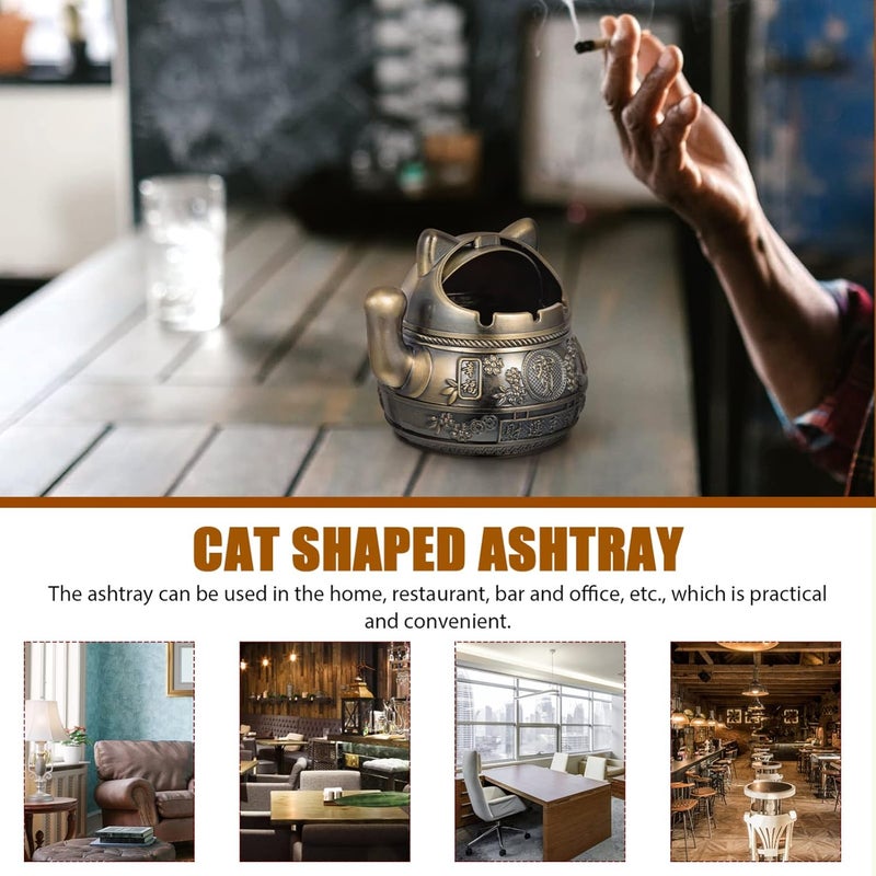 cheekyglo Creative Ashtray Lucky Cat Cigar Ashtray Cigarette Art Decorative Maneki Neko Figure Cute Animal Ash Tray Holder Table Home Bar Car Decor for Smokers - Image 5