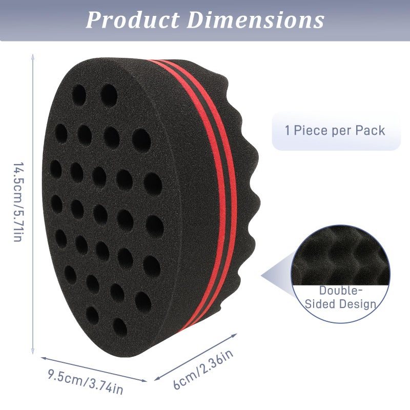 Brvlsoc Hair Twist Sponge â€“ Double-Sided Barber Tool for Afro Coils, Dreads, Curls & Waves, Unisex Styling for Short or Long Hair (1 Pack) - Image 2