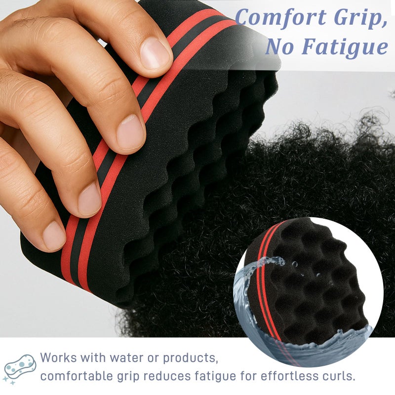 Brvlsoc Hair Twist Sponge â€“ Double-Sided Barber Tool for Afro Coils, Dreads, Curls & Waves, Unisex Styling for Short or Long Hair (1 Pack) - Image 4