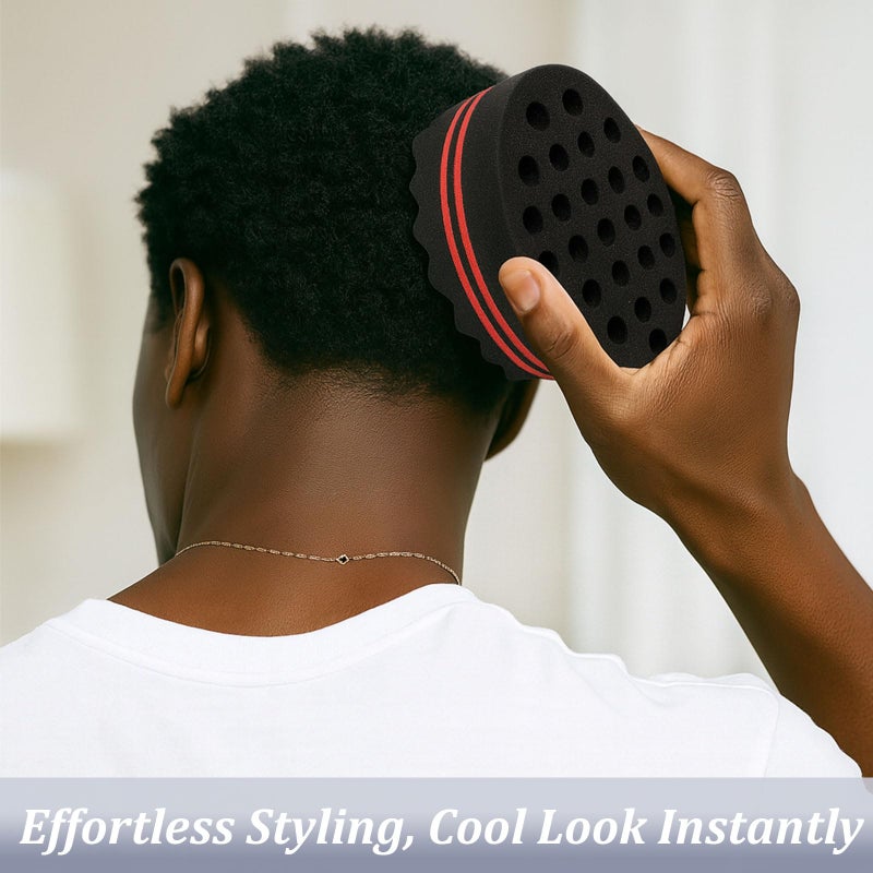Brvlsoc Hair Twist Sponge â€“ Double-Sided Barber Tool for Afro Coils, Dreads, Curls & Waves, Unisex Styling for Short or Long Hair (1 Pack) - Image 3