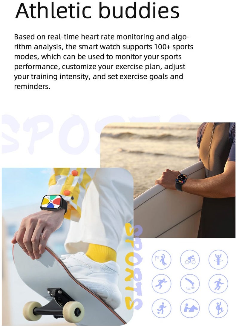 RollsTimi  Men's Smartwatch Women Casual Fitness Tracker, Heart Rate Sleep Monitor IP68 Waterproof Sport Smartwatch, 2.1 inch Screen - Image 5