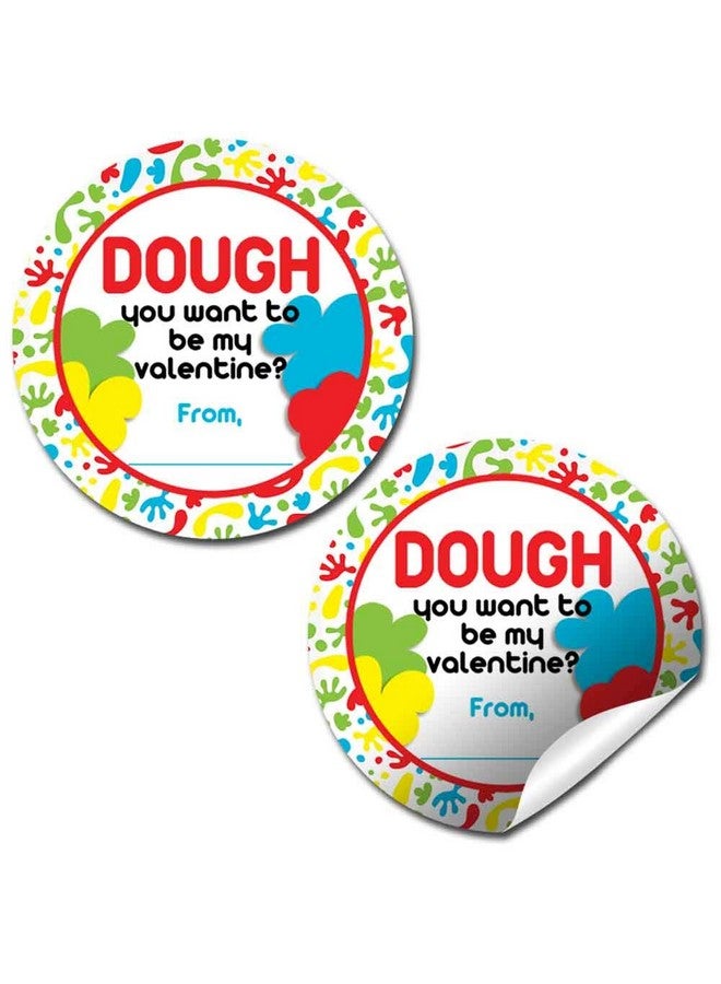 Amanda Creation Valentine'S Day Dough Container Topper Party Favor Sticker Labels For Kids 60 1.5" Party Circle Stickers By Amandacreation Great For Classroom Valentines Envelope Seals Gifts & Treats - Image 2