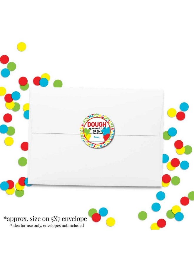 Amanda Creation Valentine'S Day Dough Container Topper Party Favor Sticker Labels For Kids 60 1.5" Party Circle Stickers By Amandacreation Great For Classroom Valentines Envelope Seals Gifts & Treats - Image 5
