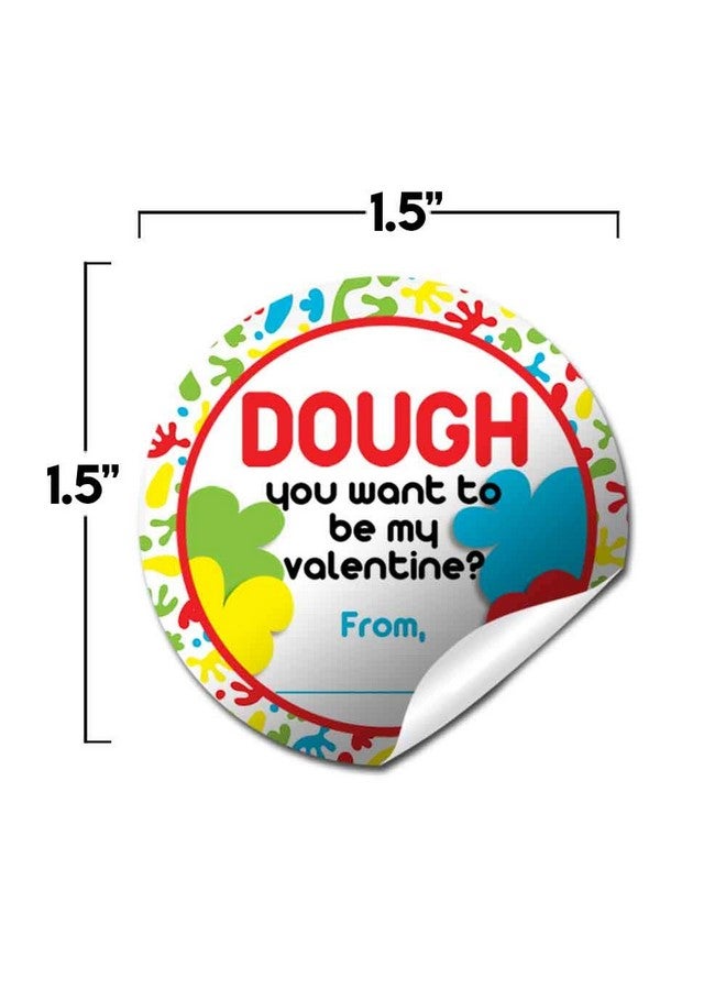 Amanda Creation Valentine'S Day Dough Container Topper Party Favor Sticker Labels For Kids 60 1.5" Party Circle Stickers By Amandacreation Great For Classroom Valentines Envelope Seals Gifts & Treats - Image 3