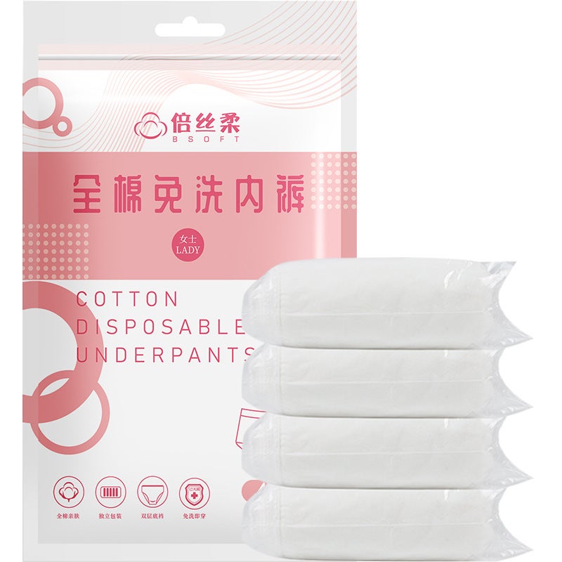 8 Pack Disposable Underwear Women High Waist Hotel Individually Wrapped Travel Cotton Size M for Outdoor Use - Image 5