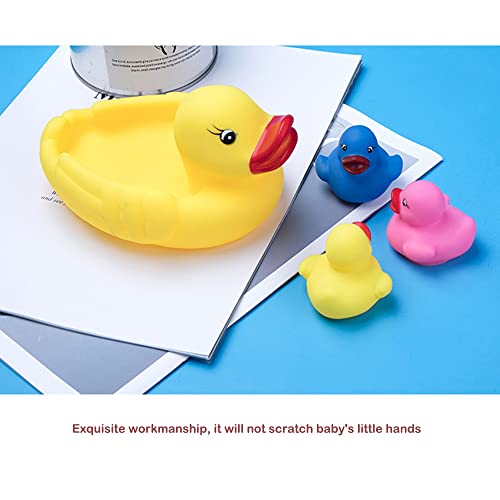 YUERFEILA Bath Duck Toys Rubber Ducks Family Squeak and Float Duckies Baby Shower Toy Party Decoration for Toddlers Boys Girls Colorful Duck Family - Image 5