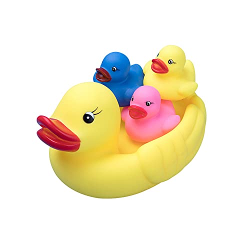 YUERFEILA Bath Duck Toys Rubber Ducks Family Squeak and Float Duckies Baby Shower Toy Party Decoration for Toddlers Boys Girls Colorful Duck Family - Image 1