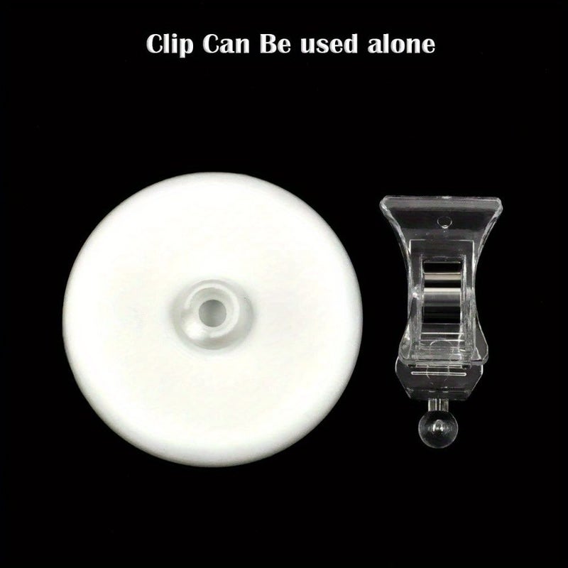 8 Pcs White Rotatable Sign Clips With Round Base Plastic Holders For Cards - Image 5