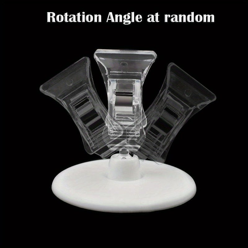 8 Pcs White Rotatable Sign Clips With Round Base Plastic Holders For Cards - Image 4