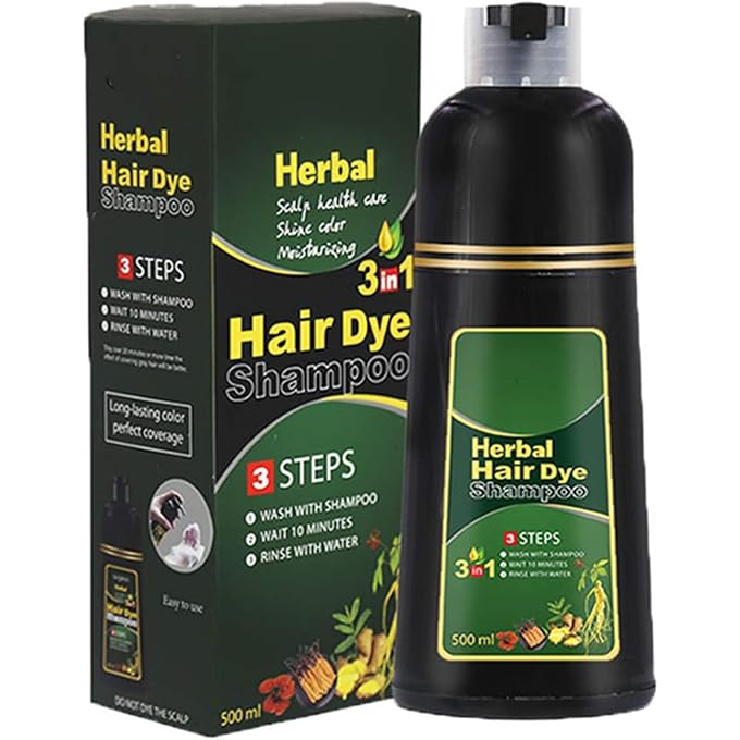 STRBOXONG 3-in-1 Herbal Hair Coloring Shampoo 500ml,10 Mins Herbal Hair Darkening Shampoo,Herbal Hair Dye Shampoo Natural Non-Scalp Hair Care Multi-Color Hair Dye, Unisex (Chestnut) - Image 1