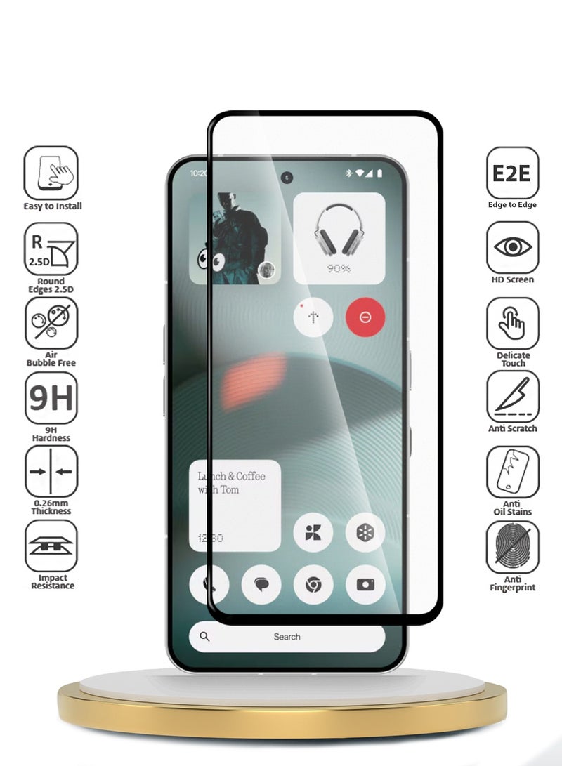 Wtech Nothing Phone (3) 5G 2025 Premium E2E Series Full Glue Full Cover Tempered Glass Screen Protector (MSGECN) - Clear/Black - Image 2