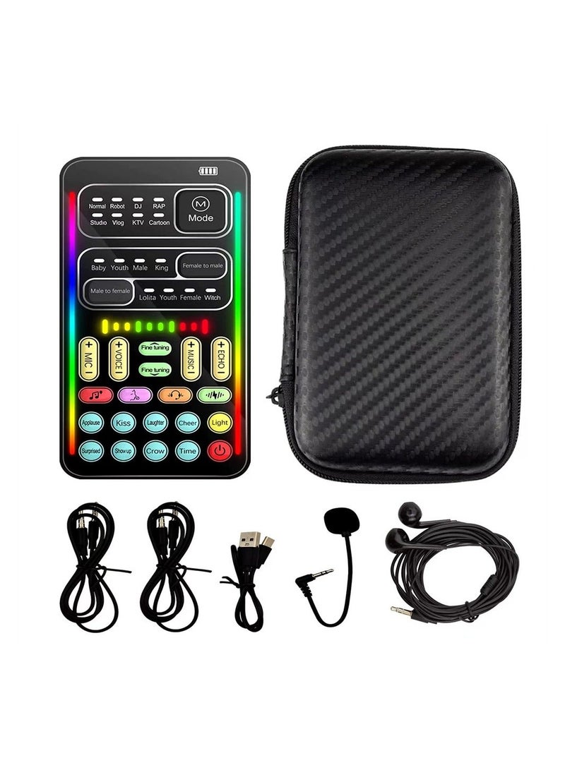 Portable Voice Changer, Handheld Microphone Voice Changer with 8 Sound Effects,Portable Mini Voice Changer Device Sound Effects Machine for Mobile Phone PC Laptops PS4 Xbox One Games - Image 1