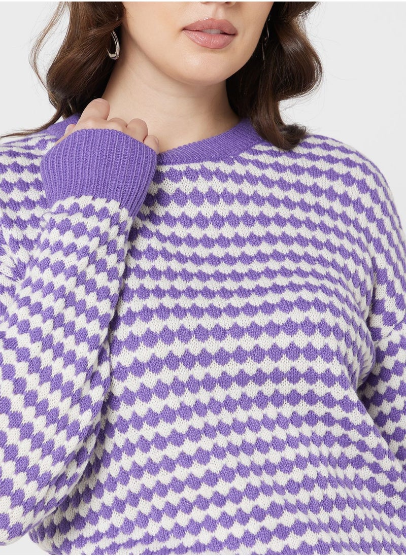 VERO MODA - Checked Knitted Sweater - Image 1
