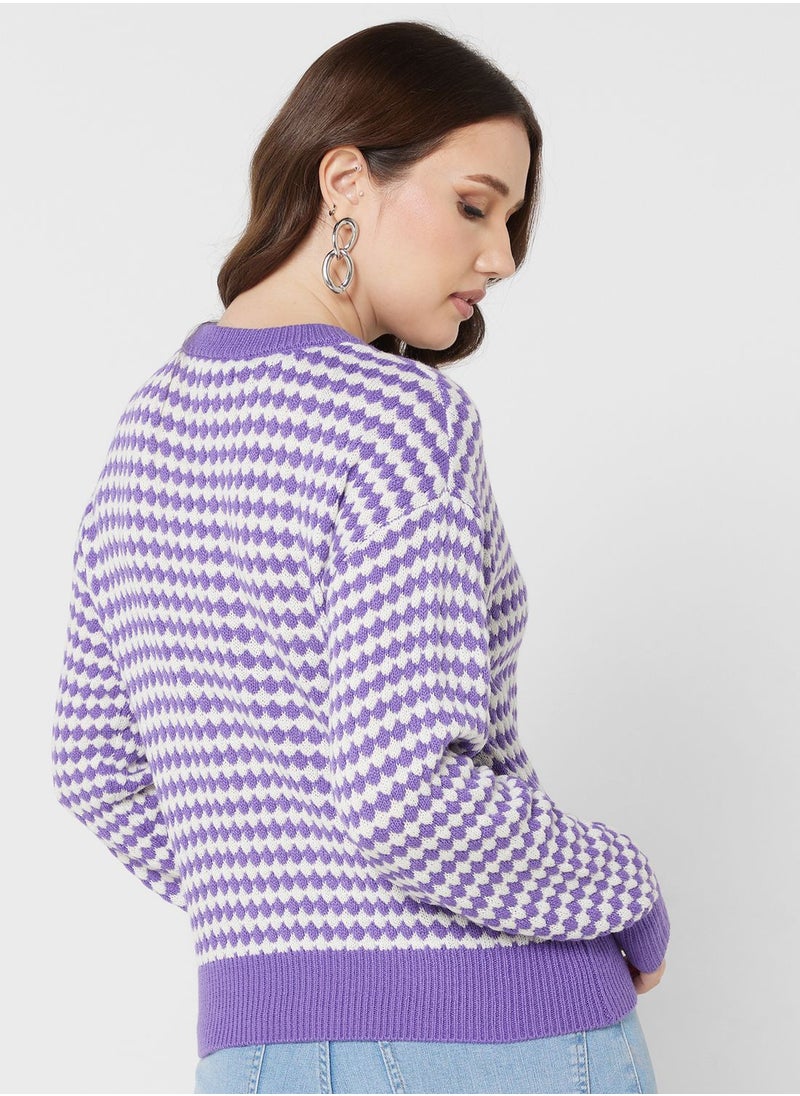 VERO MODA - Checked Knitted Sweater - Image 1
