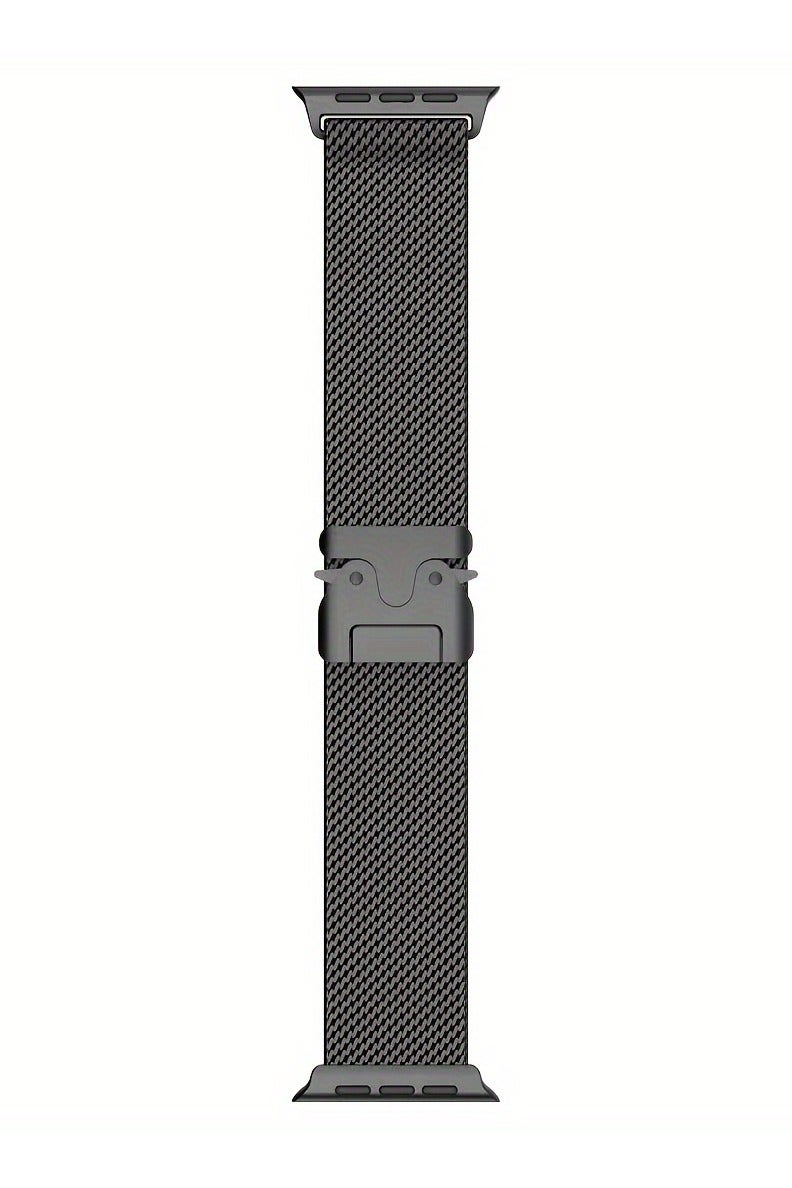 لساعة Apple Watch المعدنية، حلقة شبكية من الفولاذ المقاوم للصدأ مع مشبك معدني على شكل مظلة لساعة Apple Watch Series 10 9 8 7 6 5 4 3 2 1 SE Ultra 2، متوافقة مع أحجام العلبة 42/44/45/49 مم من التيتانيوم - Image 3