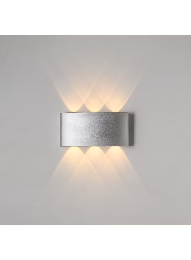 Modern Up Down Wall Light, Silver, 6W, Plastic, 4x18x8 cm