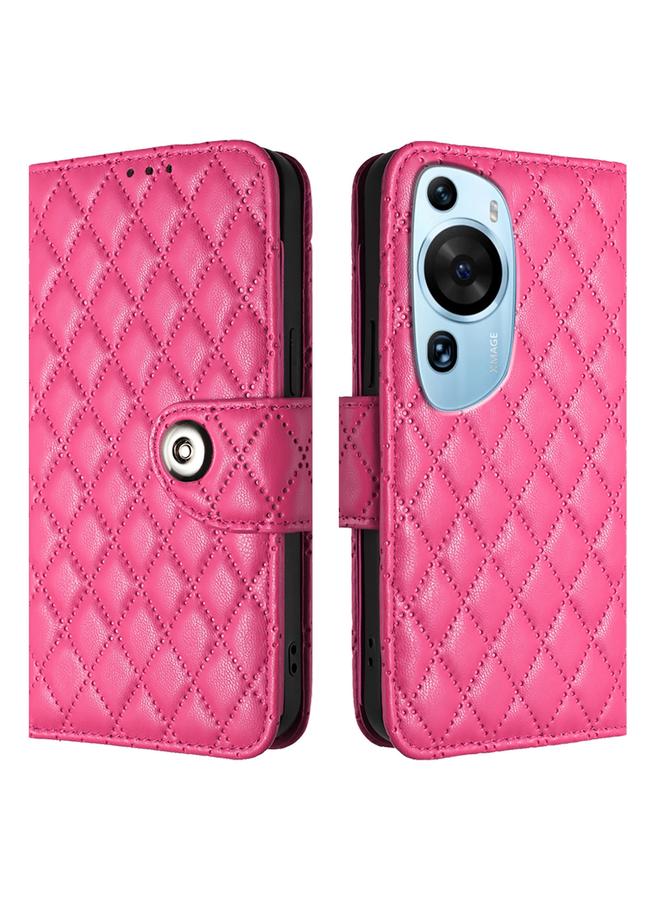 زبون جراب هاتف Huawei P60 من الجلد بتصميم معيني فني مع حبل تعليق - Image 2