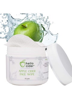 hello cider Apple Cider Vinegar Acne Face Toner Pads - Organic Tea Tree, Witch Hazel, Rose, Lavender. Cleanse, Tone, Hydrate, Calm & Sooth. 60 pads. USA by Hello Cider  - Image 1
