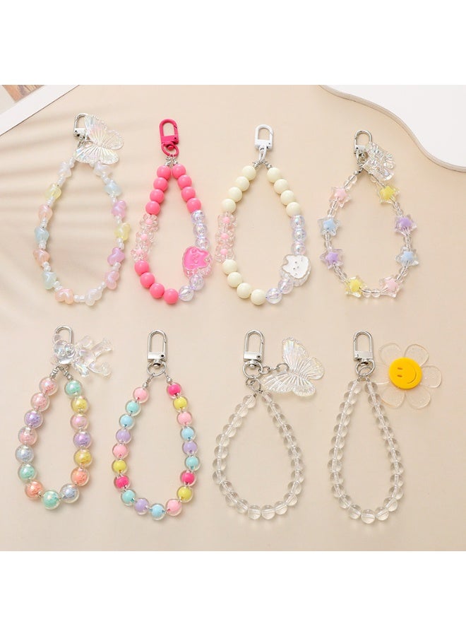 NIBEMINENT Beaded Phone Lanyard, Anti Lost Removable Wrist Strap, Bows And Bows Pendant Bracelet Pendant, Phone Keychain Lanyard - Image 2