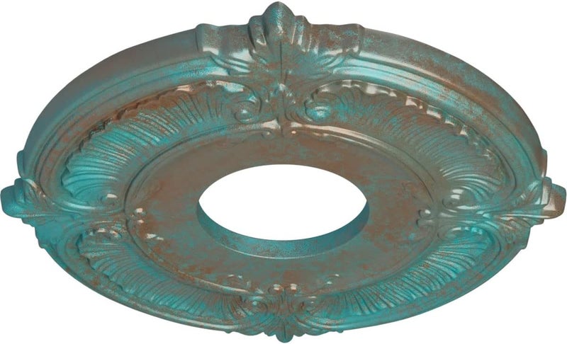 Ekena Millwork CM12ATCGS Attica Ceiling Medallion (Fits Canopies up to 3 1/2"), Hand-Painted Copper Green Patina - Image 2