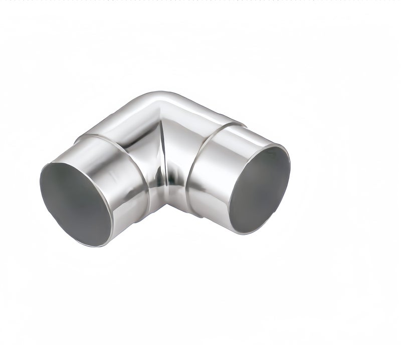 HAIWEN 90 Degree Flush Elbow FittingStainless Steel 304 Handrail Corner Elbow L Shape Tube Component for 508mm2inch Bar Rail Mirror Polished 1Pack - Image 2