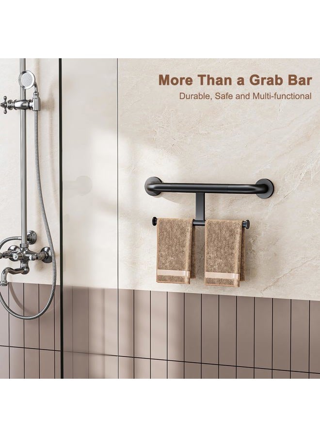 Fanhao Shower Grab Bar w/Double Toilet Paper Roll Holder, 2-in-1 Safety Assist Bar Balanced Support Handle, Stainless Steel Wall Mounted Bathroom Handicap Grab Bar for Senior Elderly Disabled, 45.5cm - Image 4