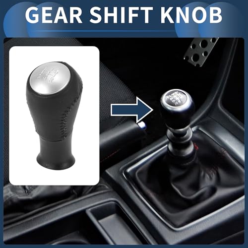 INFINAUTO 5 Speed Manual Gear Shift Knob Front Automotive Gearbox Stick Shifter Lever Knob for Honda Accord 20032008 Plastic Black Silver Tone 1 Pc - Image 3