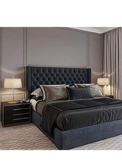 R2R FURNITURE Avon Furniture Factory Llc Avon Super King Size Bed  In Black Velvet 200x200 cm 