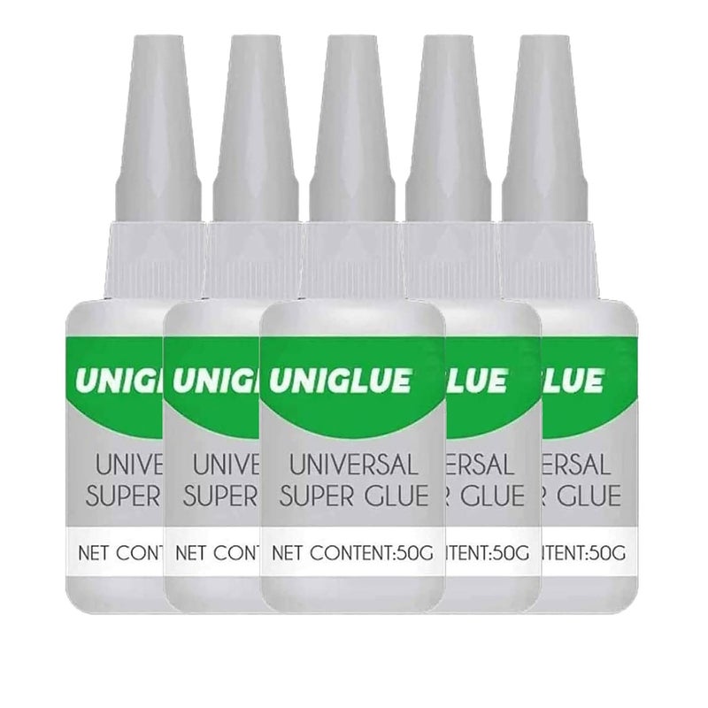 klarako Uniglue Universal Super Glue, Mighty Universal Glue, Waterproof Instant Strong Super Glue for Wood, Glass, Paper, Leather, Ceramic, Plastic, Metal, Rubber, Fabric (5Pcs) - Image 1