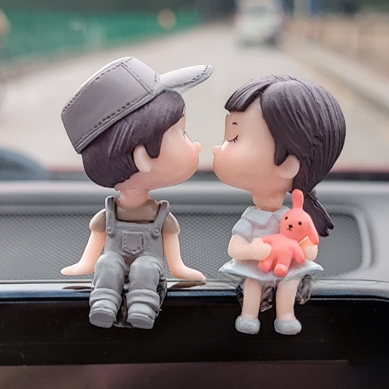 Generic Car Balloon Couple Figurines Decor Gray couple