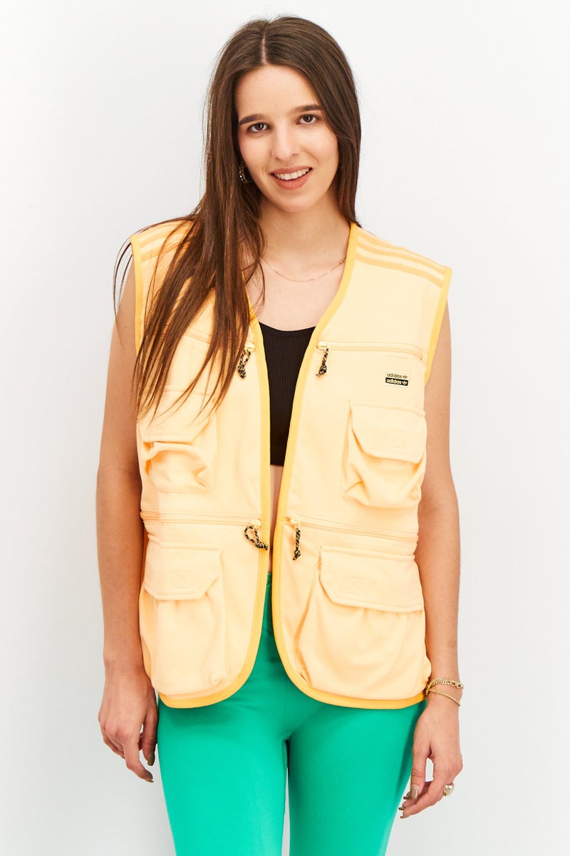Adidas Women Sportswear Fit 4 Front Pocket Sleeveless Outdoor Vest, Light Orange - Image 1