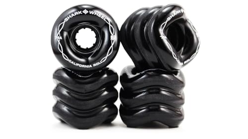 Shark Wheel 60 mm 78a Skateboard Cruising Wheels California Roll Black Set of 4 Wheels - Image 1